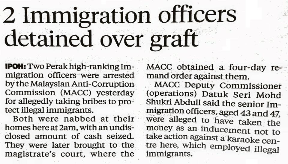 2 Immigration officers detained over graft
