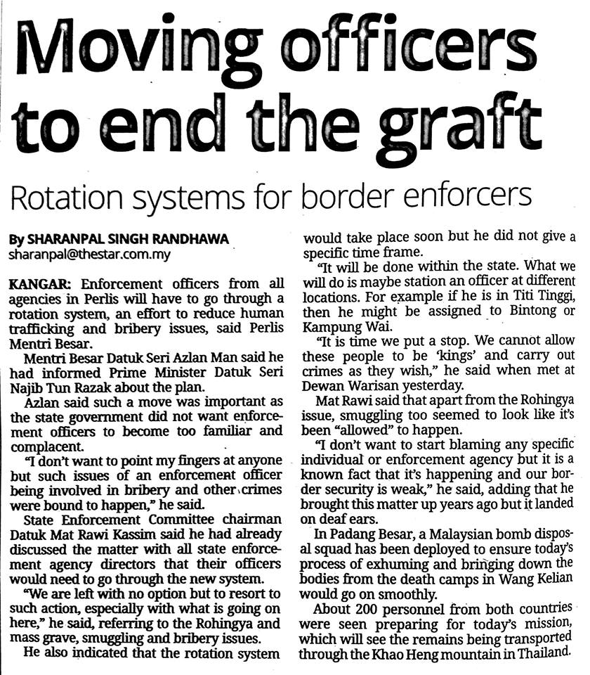 Moving Officers To End The Graft