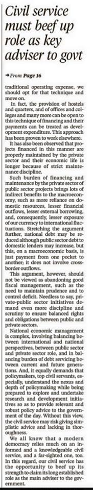 Civil service must beef up role as key adviser to govt