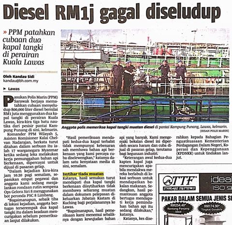 Diesel RM1j gagal diseludup