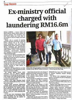 Ex ministry official charged with laundering RM16.6m