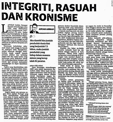 Integriti Rasuah dan Kronisme